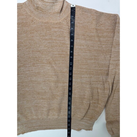 Sama Knits Womens Large Turtleneck Sweater Brown Organic Cotton Oversized Peru - Picture 10 of 12
